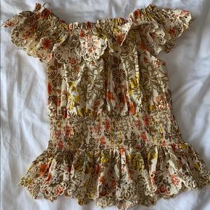 off shoulder flower top